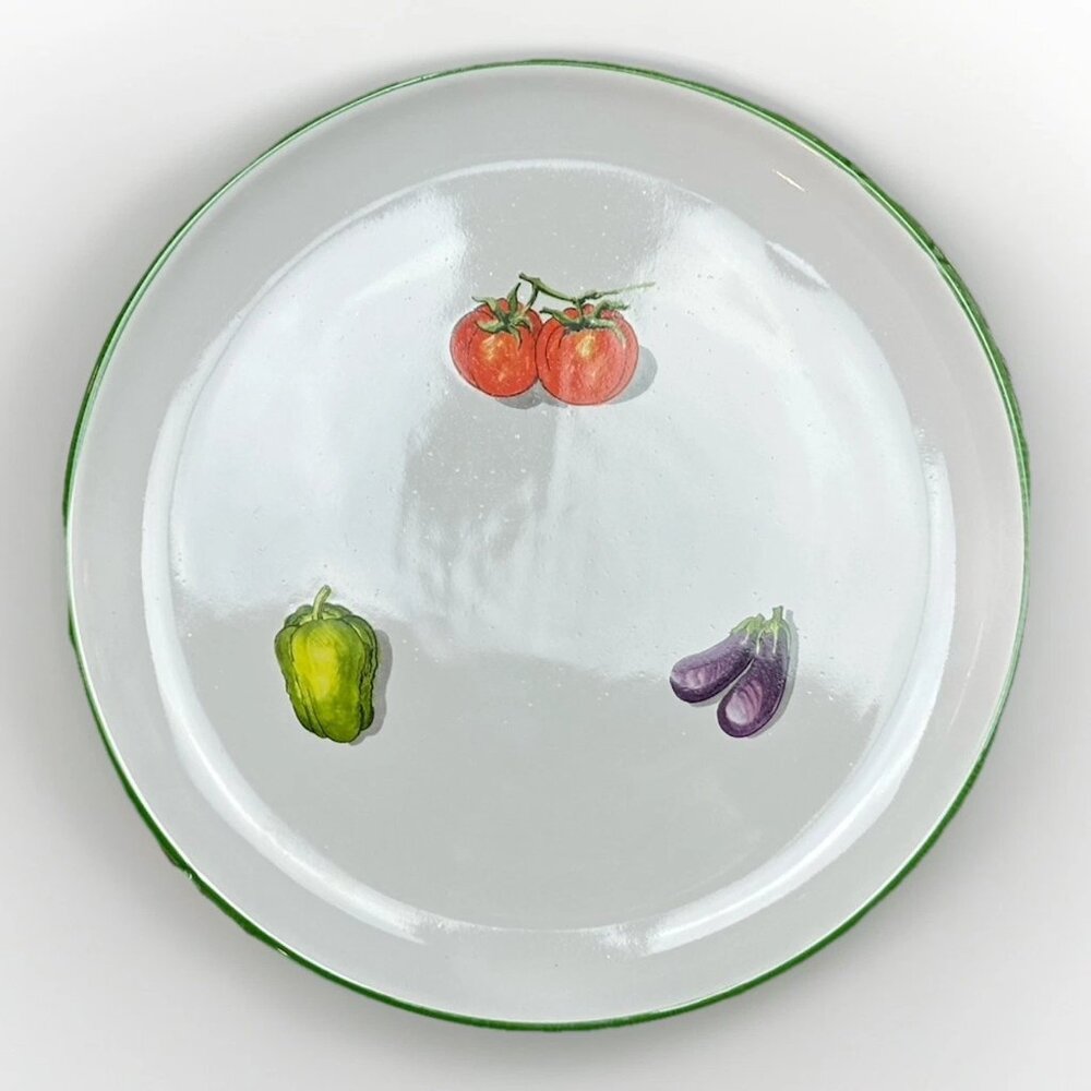 🇮🇹🍅 NEW Tabletops Unlimited Villa Grande Italy Hand Painted 12" Platter